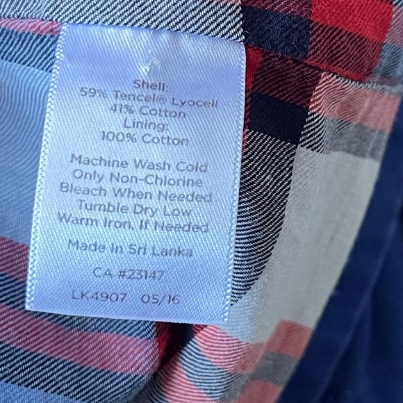 Talbots Collarless Button Front Blazer Jacket size 4 checkered lining Preowned - Picture 4 of 7